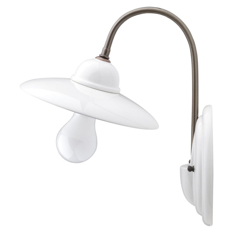 Applique E27 con piatto liscio bianco