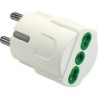 Adattatore Schuko plug a 1 presa Bipasso bianca (Blister)