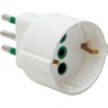 Adattatore semplice spina 10A a 1 presa Schuko P30 bianca (Blister)