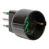 Adattatore semplice spina 10A a 1 presa Schuko P30 nera (Blister)