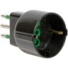 Adattatore semplice spina 16A a 1 presa Schuko P30 nera (Blister)