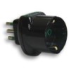 Adattatore triplo Vertical System spina 10A a 2 prese 10A + 1 Schuko nera (Blister)