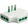 Adattatore triplo piatto spina 16A a 3 prese Bipasso bianca (Blister)