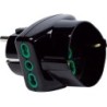 Adattatore triplo Vertical System con spina franco/tedesca e 3 prese Bipasso (di cui una P40) nero.