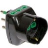Adattatore triplo Vertical System con spina 16A (S17) e 3 prese Bipasso (di cui una P40) nero.