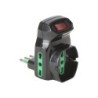 Adattatore triplo con spina 10A (S11) e 3 prese mix (2 Bipasso + 1 Bipasso P40) nero.