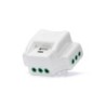 Adattatore triplo piatto con 3 prese 10A, 2 prese USB 3A e spina 10A.