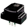 Adattatore triplo piatto con 3 prese 10A, 2 prese USB 3A e spina 10A nero.