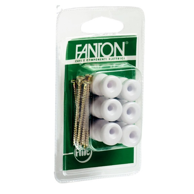 Kit 6 isolatori in ceramica €? 16mm per impianti esterni bianco.