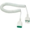 Prolunga estensibile 3m con spina e presa 10A (cavo 3G1) bianca.