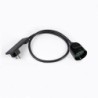 Prolunga lineare Clock 1m con presa Bipasso P40 e spina Schuko piatta nera.