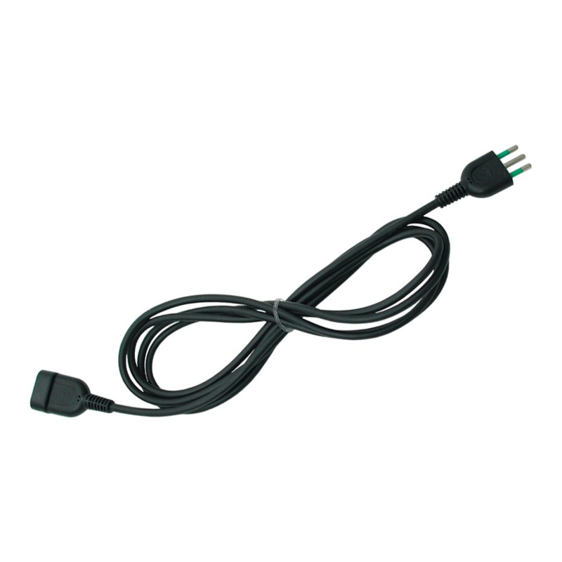 Prolunga lineare 3m (cavo 3G1) con spina e presa 10A nera.