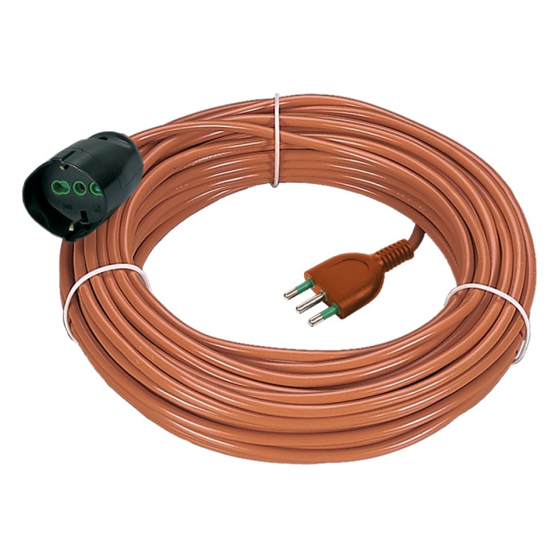 Prolunga lineare Garden 25m con spina 16A (S17) e presa Bipasso P40 arancione.
