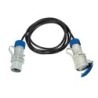 Prolunga lineare 10m (cavo 3G1,5) con spina e presa CEE 16A IP44 nera.