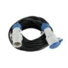 Prolunga lineare 20m (cavo 3G1,5) con spina e presa CEE 16A IP44 nera.