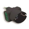 Adattatore triplo spina 16A a 2 Bipasso + 1 Schuko nera (Blister)
