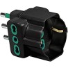 Adattatore triplo spina 16A a 2 Bipasso + 1 Schuko nera (Eco)
