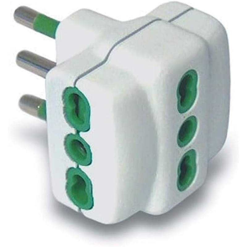 Adattatore triplo spina 16A a 3 prese Bipasso bianca (Eco)