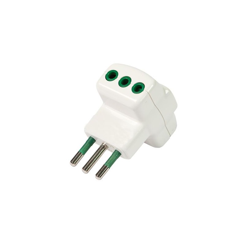 Adattatore triplo spina 10A a 3 prese 10A bianca (Eco)