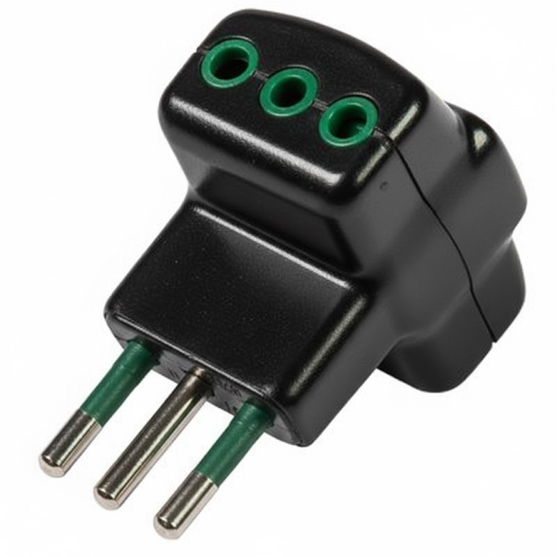 Adattatore triplo spina 10A a 3 prese 10A nera (Eco)
