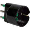 Adattatore semplice spina 16A a 1 presa Schuko P30 nera (Eco)