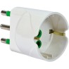 Adattatore semplice spina 16A a 1 presa Schuko P30 bianca (Eco)