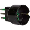 Adattatore semplice spina 10A a 1 presa Schuko P30 nera (Eco)