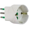 Adattatore semplice spina 10A a 1 presa Schuko P30 bianca (Eco)