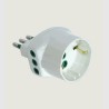 Adattatore triplo Vertical System spina 10A a 2 prese 10A + 1 Schuko (Eco) bianca