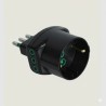 Adattatore triplo Vertical System spina 10A a 2 prese 10A + 1 Schuko (Eco) nera