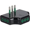 Adattatore triplo piatto spina 10A a 3 prese 10A nera (Eco)