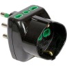 Adattatore triplo Vertical System spina 16A a 2 Bipasso + 1 P40 nera (Eco)