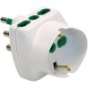 Adattatore triplo Vertical System spina 16A a 2 Bipasso + 1 P40 bianca (Eco)