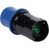 Adattatore industriale nero con spina CEE 16A e 1 presa Schuko P40