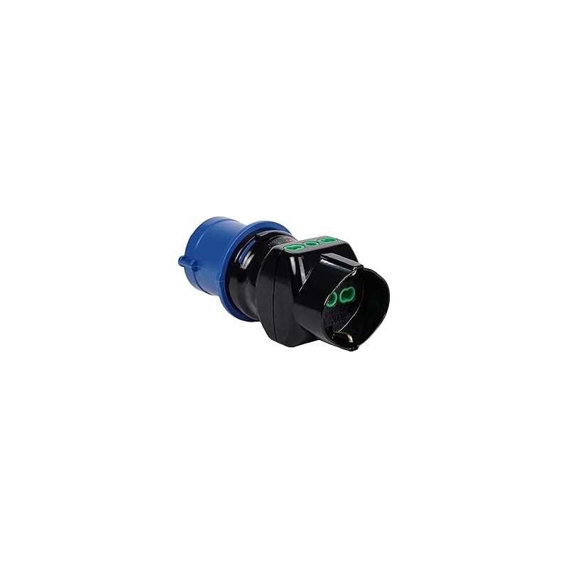 Adattatore industriale nero con spina CEE 16A e 3 prese Bipasso mix