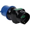 Adattatore industriale nero con spina CEE 16A e 3 prese Bipasso mix