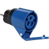 Adattatore industriale nero con spina Schuko e presa CEE 16A