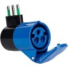 Adattatore industriale nero con spina 16A (S17) e presa CEE 16A