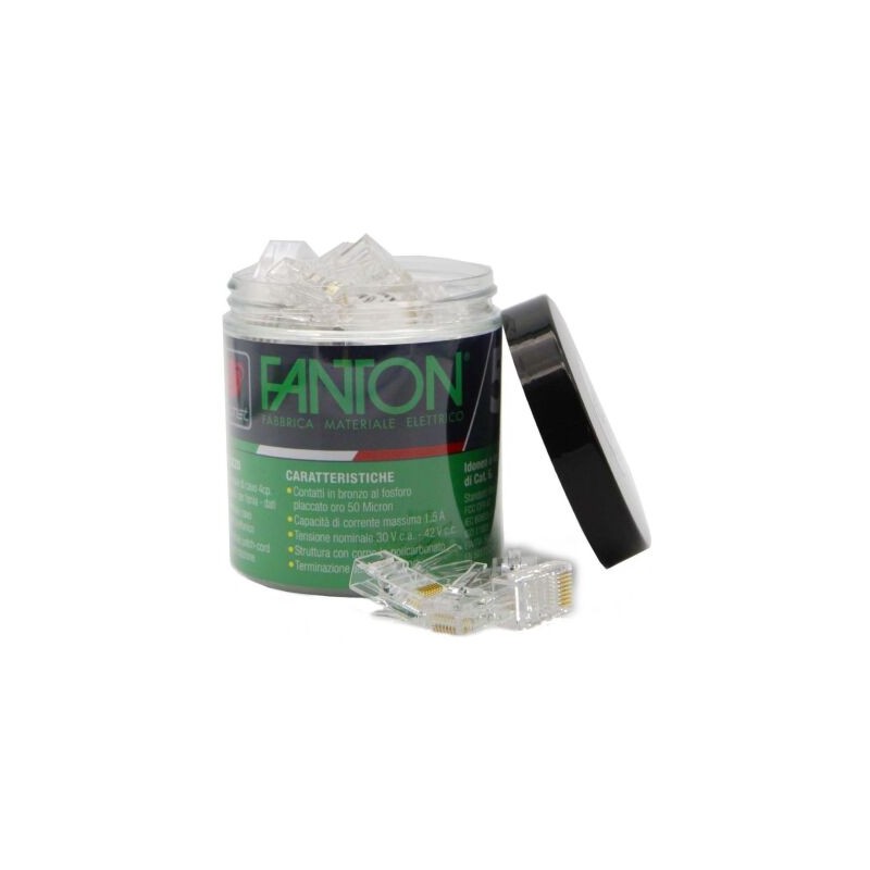 Kit 50 plug RJ45 Cat. 6 UTP passanti con copriplug