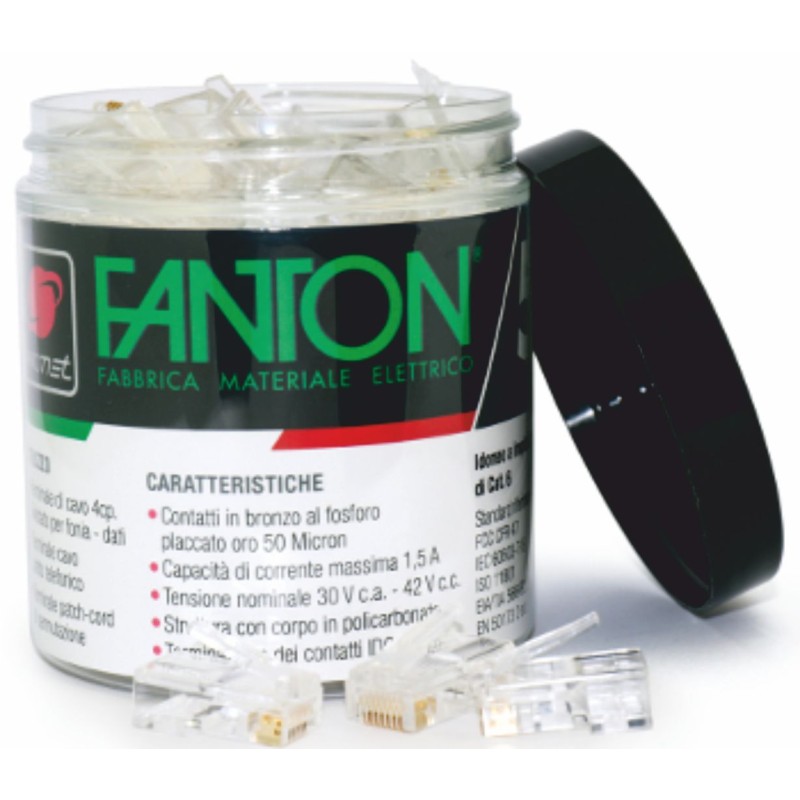 Kit 50 plug RJ45 Cat. 5e UTP con copriplug