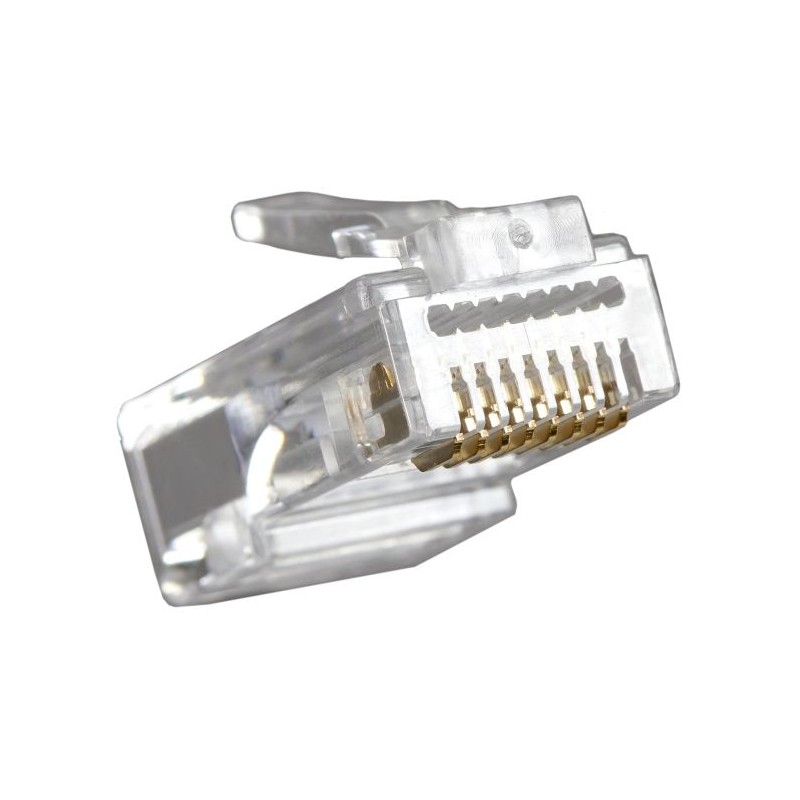 Spina plug RJ45 Cat. 5e UTP passante trasparente