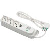 Multipresa Relife ECO 3 uscite Bipasso P40, 2 USB 3A, cavo 1,5m, interruttore di sicurezza e spina 10A