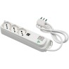 Multipresa Relife ECO 3 uscite Bipasso P40, 2 USB 3A, cavo 1,5m, interruttore e spina 16A