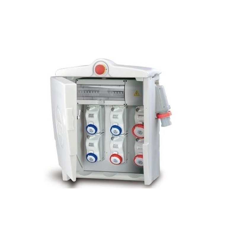 Quadro Polifemo MIDI ASC con 6 prese mix, emergenza e spina 63A (35kW)