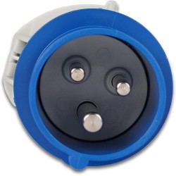 Adattatore Optimus nero spina 16A a 1 CEE e 1 Bipasso P40.