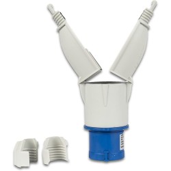 Adattatore Optimus nero spina 16A a 1 CEE e 1 Bipasso P40.