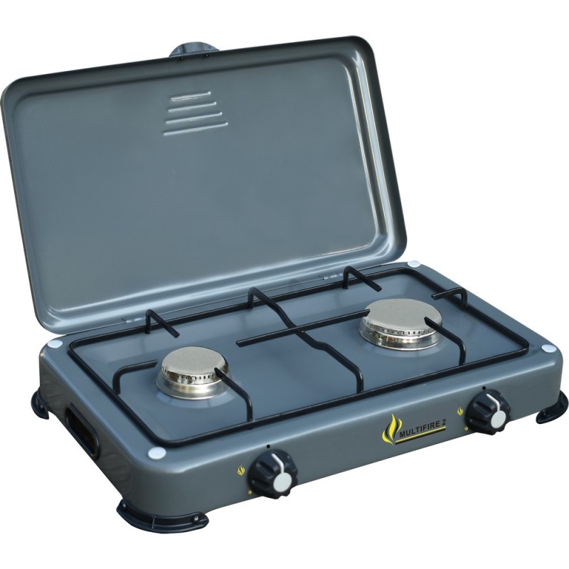 Fornello 2 fuochi inox colore grigio