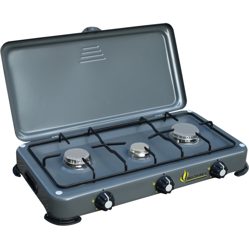 Fornello 3 fuochi inox colore grigio