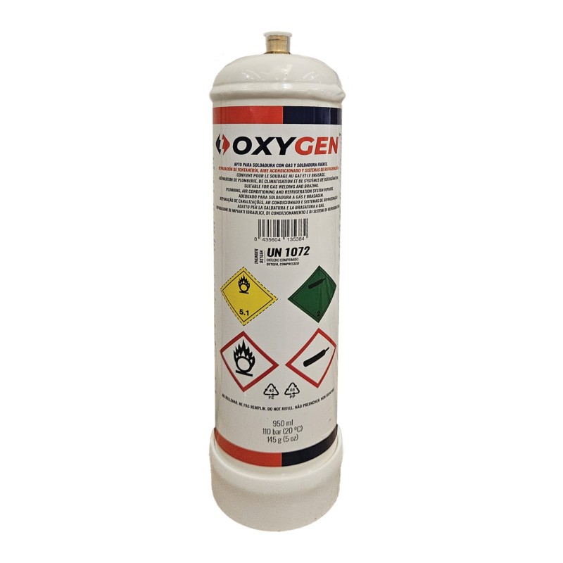 Cartuccia ossigeno 950 ml 110 bar per kit I750