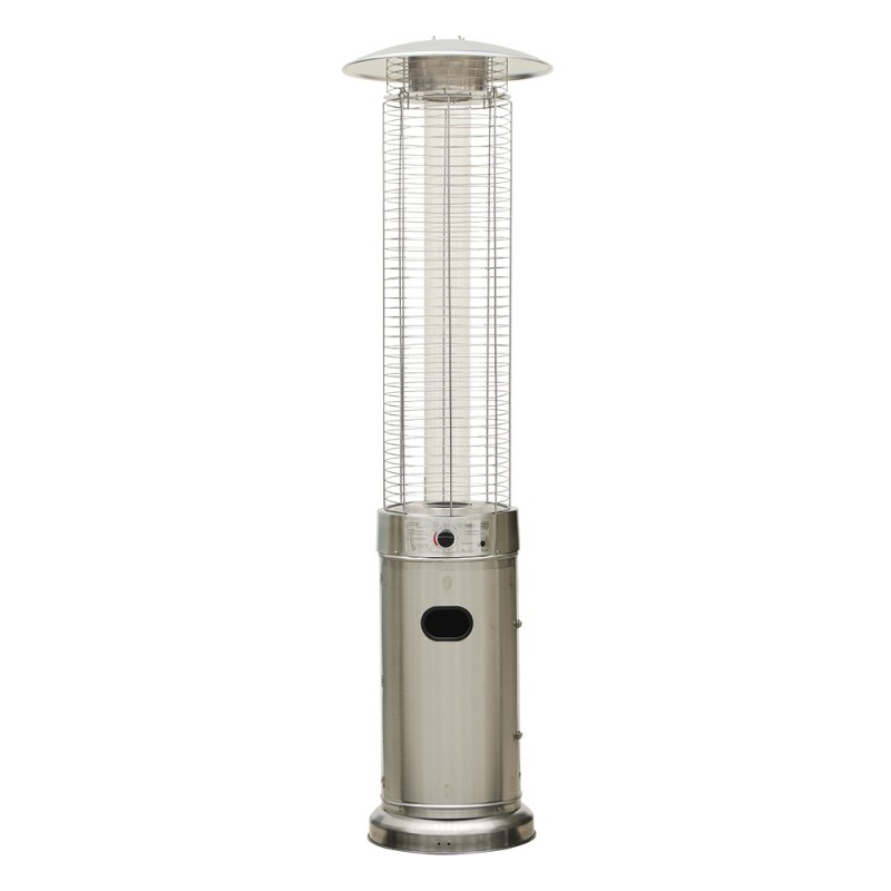 Riscaldatore da esterno a gas inox fiamma viva 360°, 5–15 kW, h 210 cm